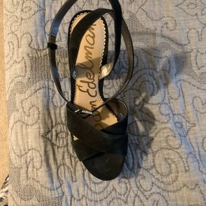 Black suede strapped sandals